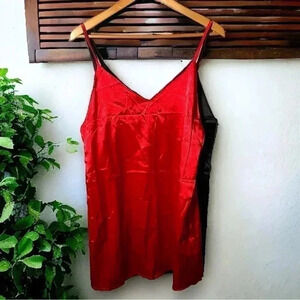 NWT 2Pk CCJOHN Red/Black  Satin Mini Slip XL